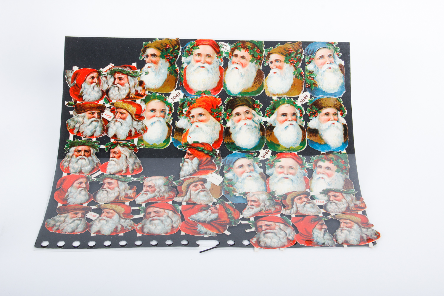Group of Vintage Christmas Stickers and Decorative Items