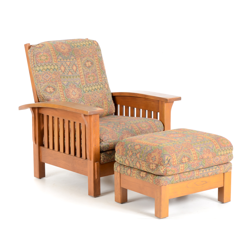 Flexsteel Mission Style Chair and Ottman