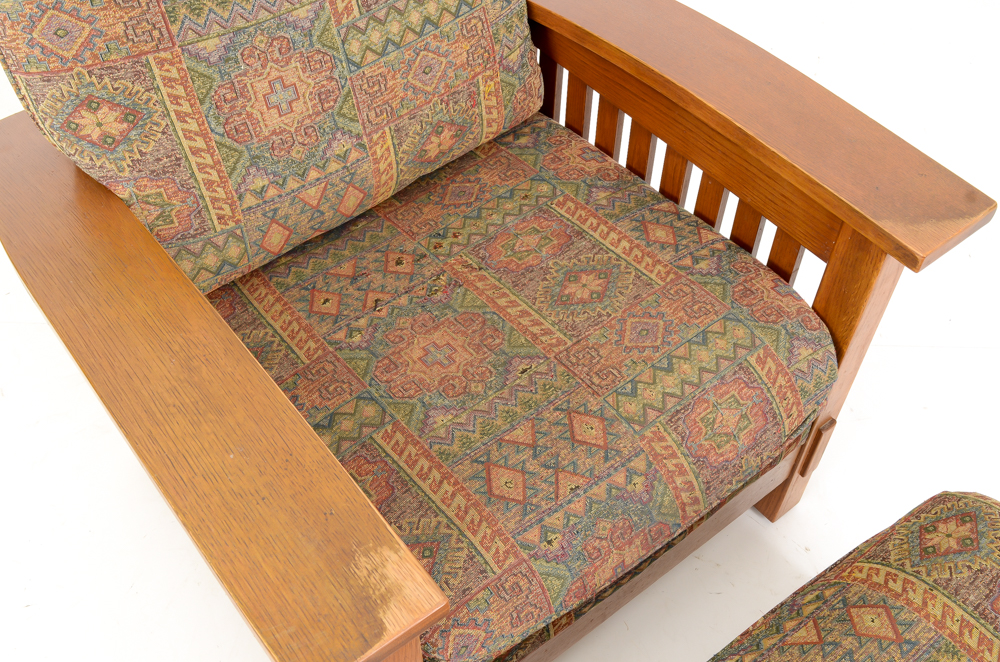 Flexsteel Mission Style Chair and Ottman