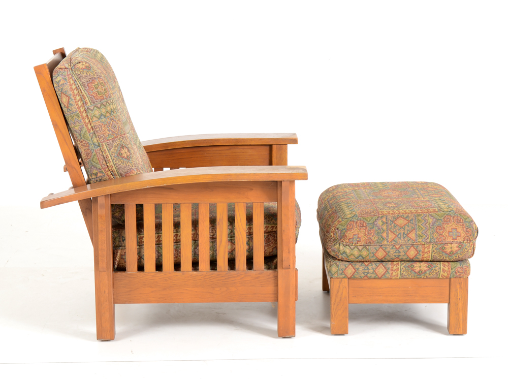 Flexsteel Mission Style Chair and Ottman