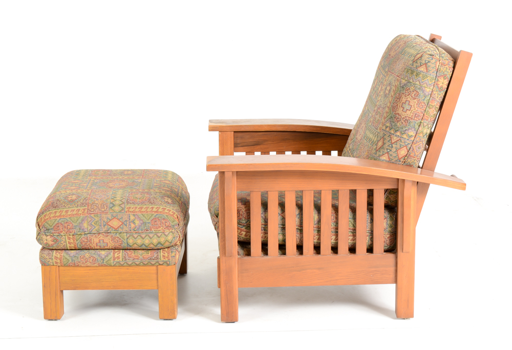 Flexsteel Mission Style Chair and Ottman