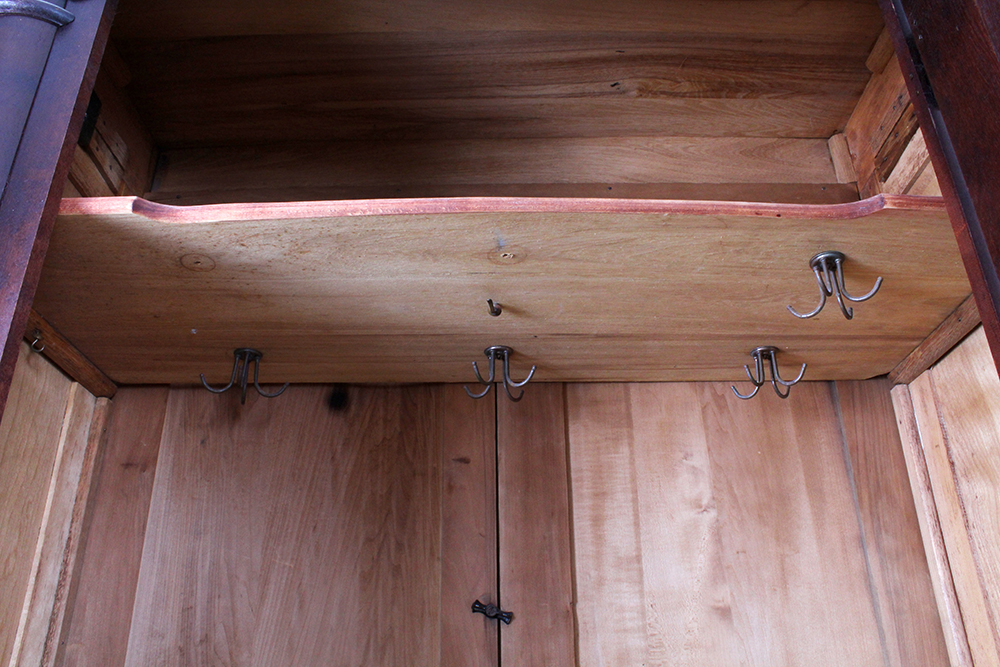 Antique Mahogany Finished Mirror Front Wardrobe