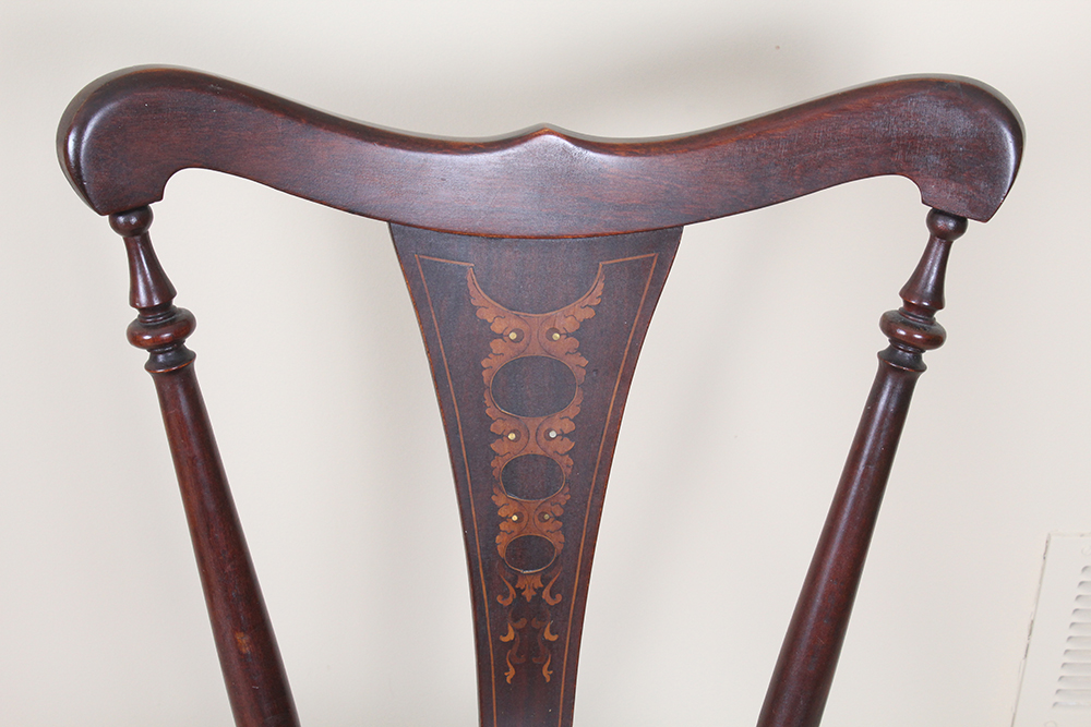 Semi-Antique Child's Rocking Chair with Mahogany Finish