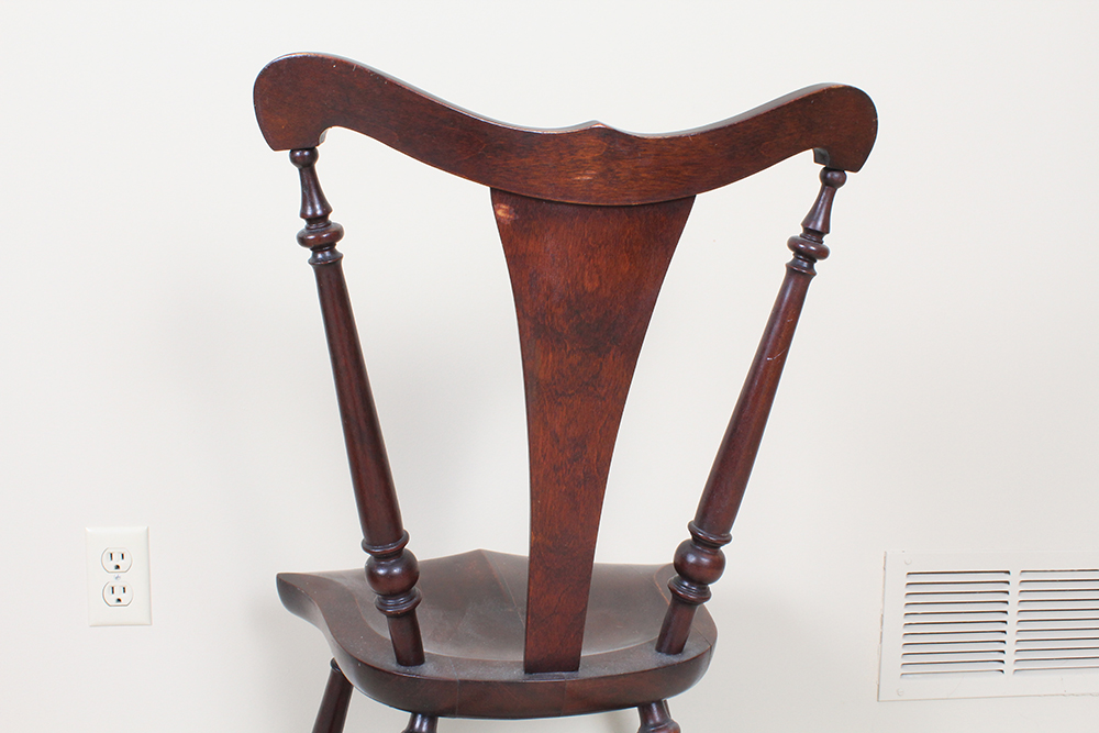 Semi-Antique Child's Rocking Chair with Mahogany Finish