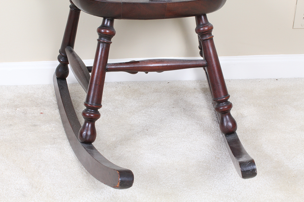 Semi-Antique Child's Rocking Chair with Mahogany Finish