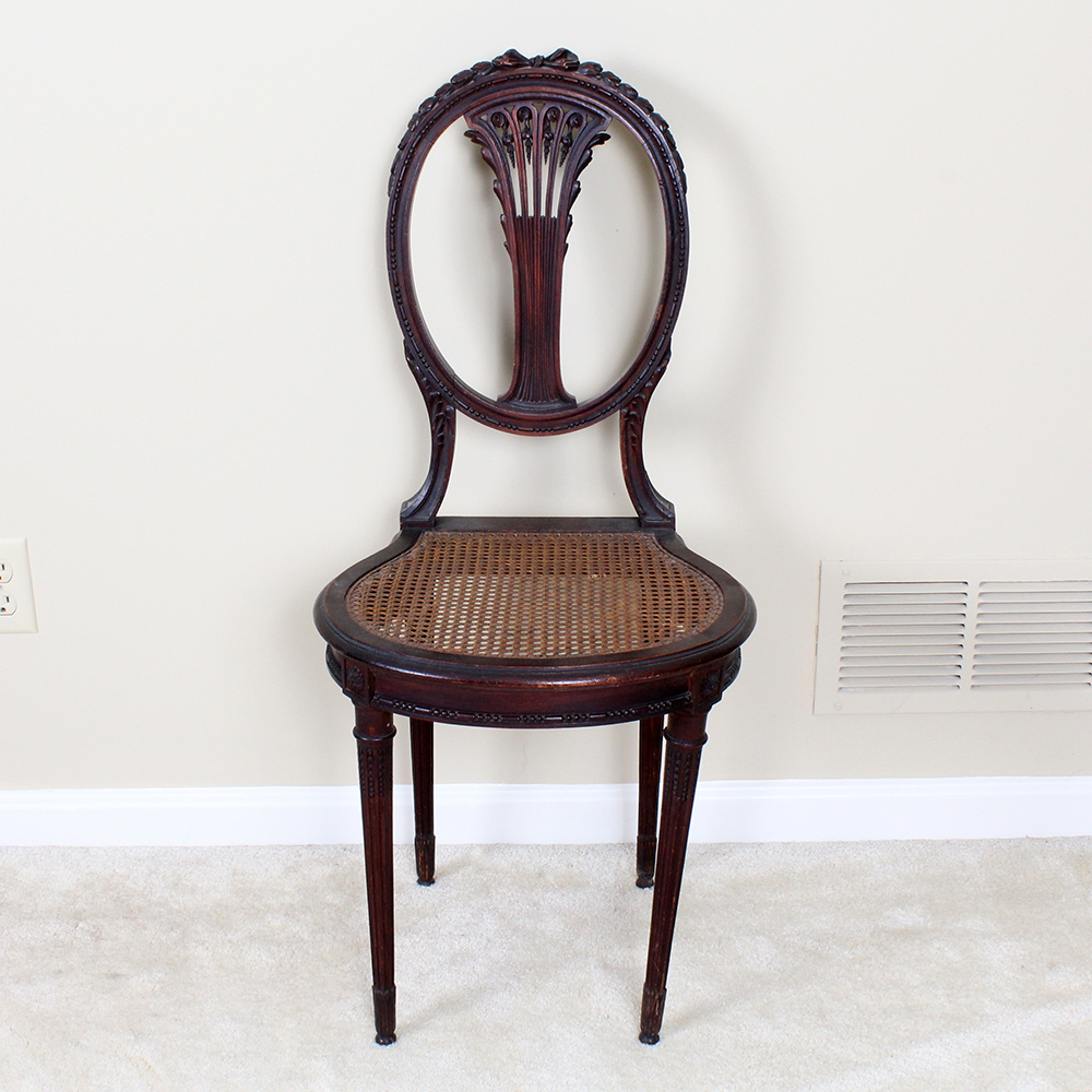 Antique Rosewood Cane Chair