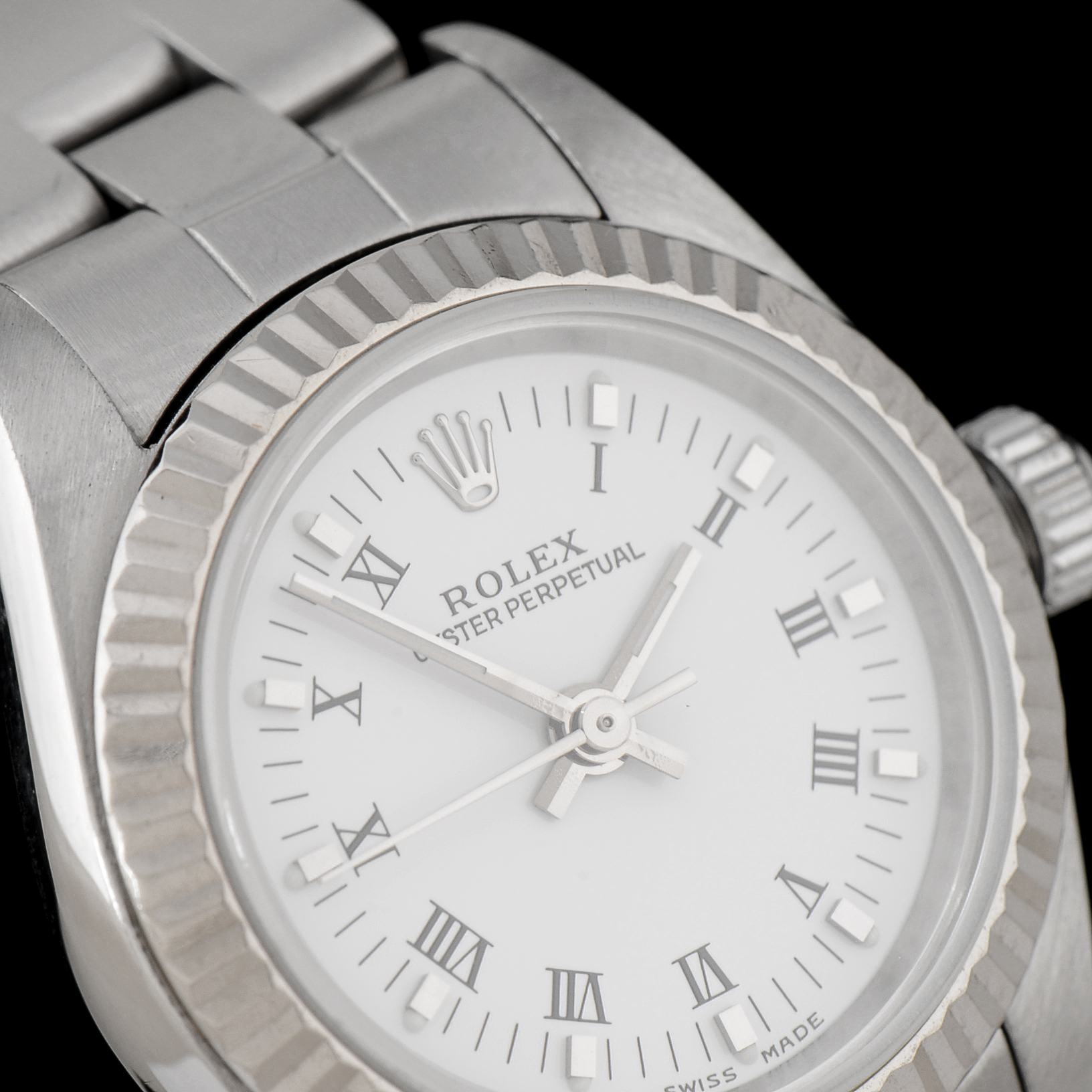 Women's Rolex Perpetual Steel and 18k White Gold 76094 Oyster Watch