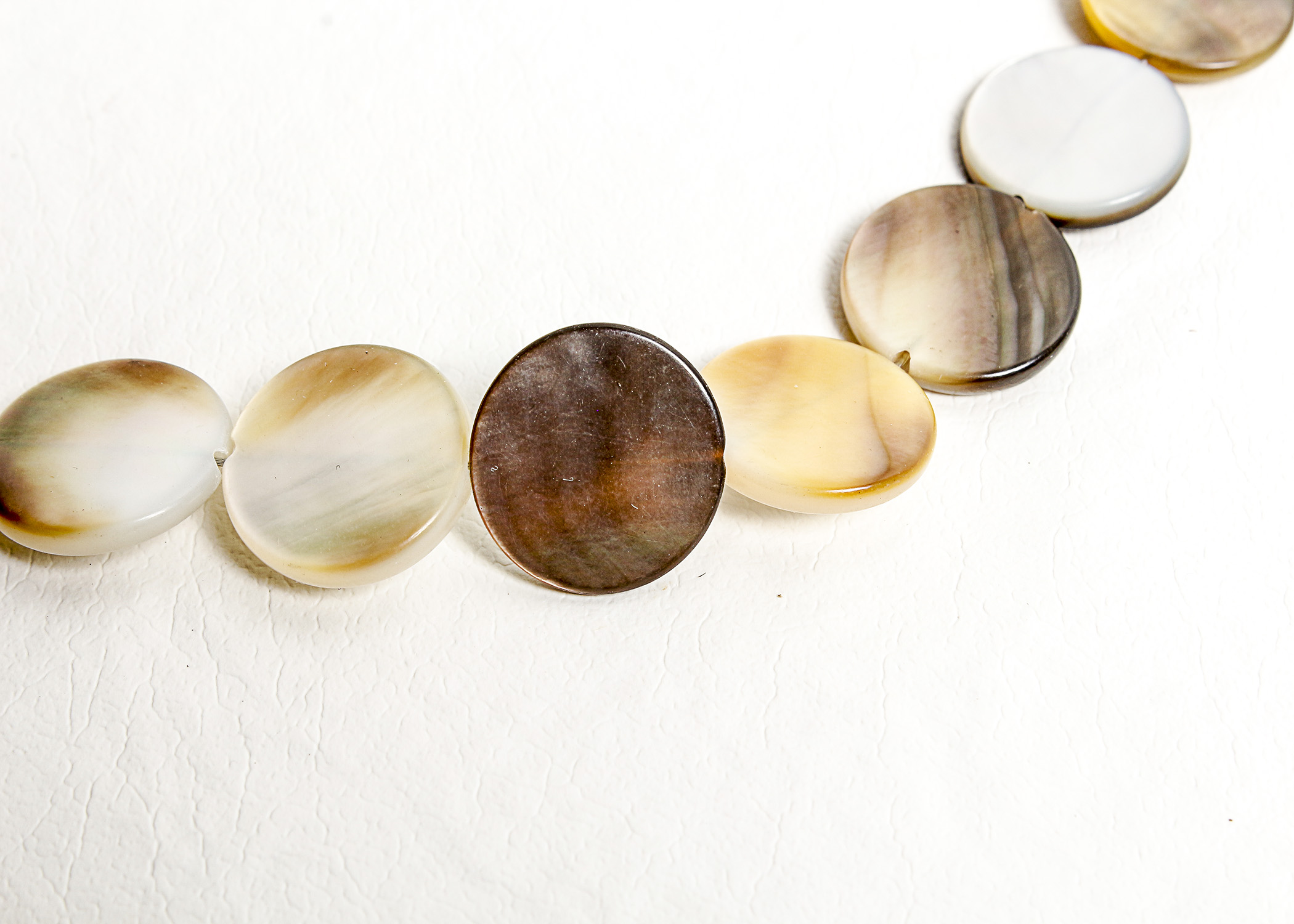 Mother of Pearl Flat Disc Necklace
