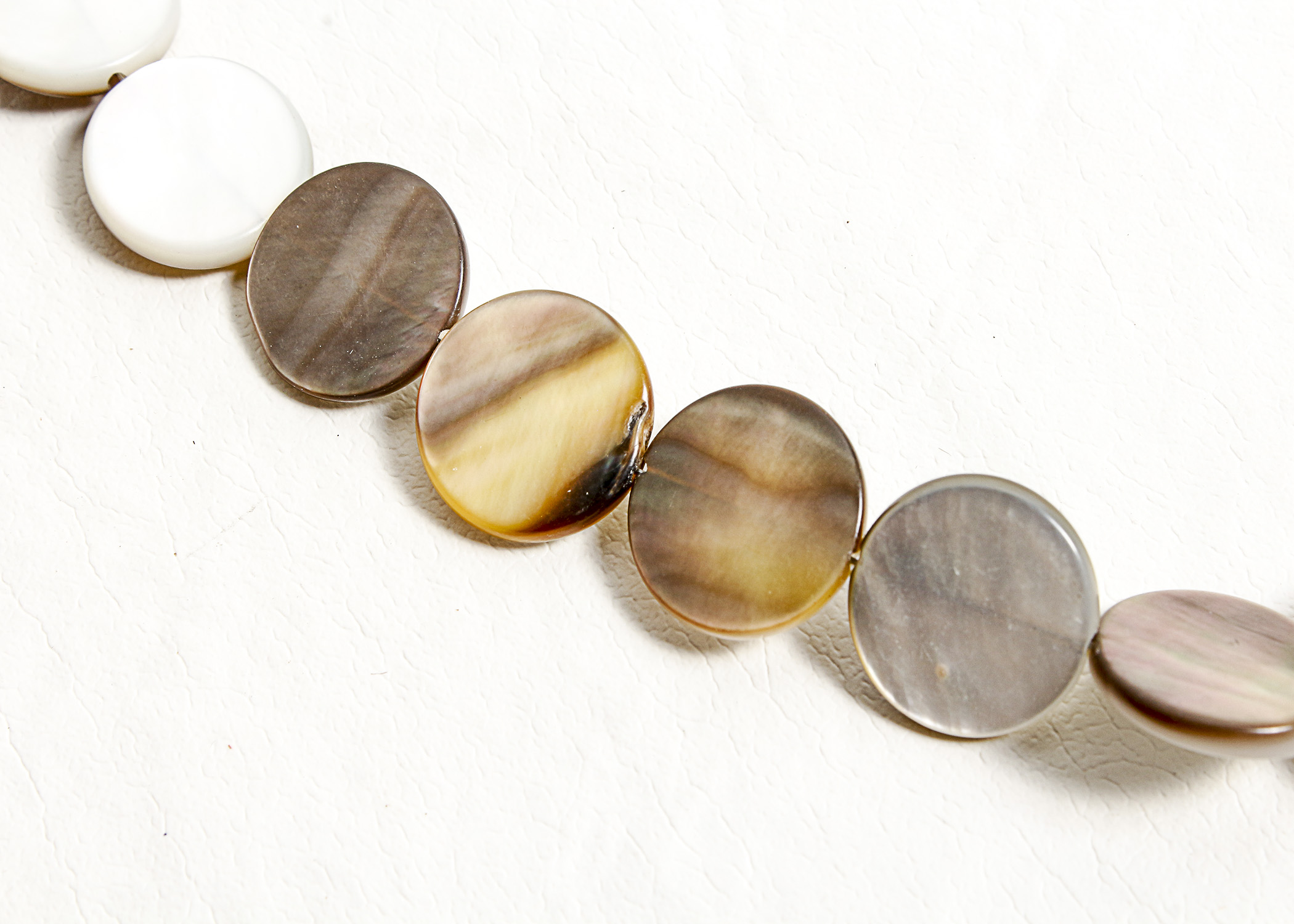 Mother of Pearl Flat Disc Necklace