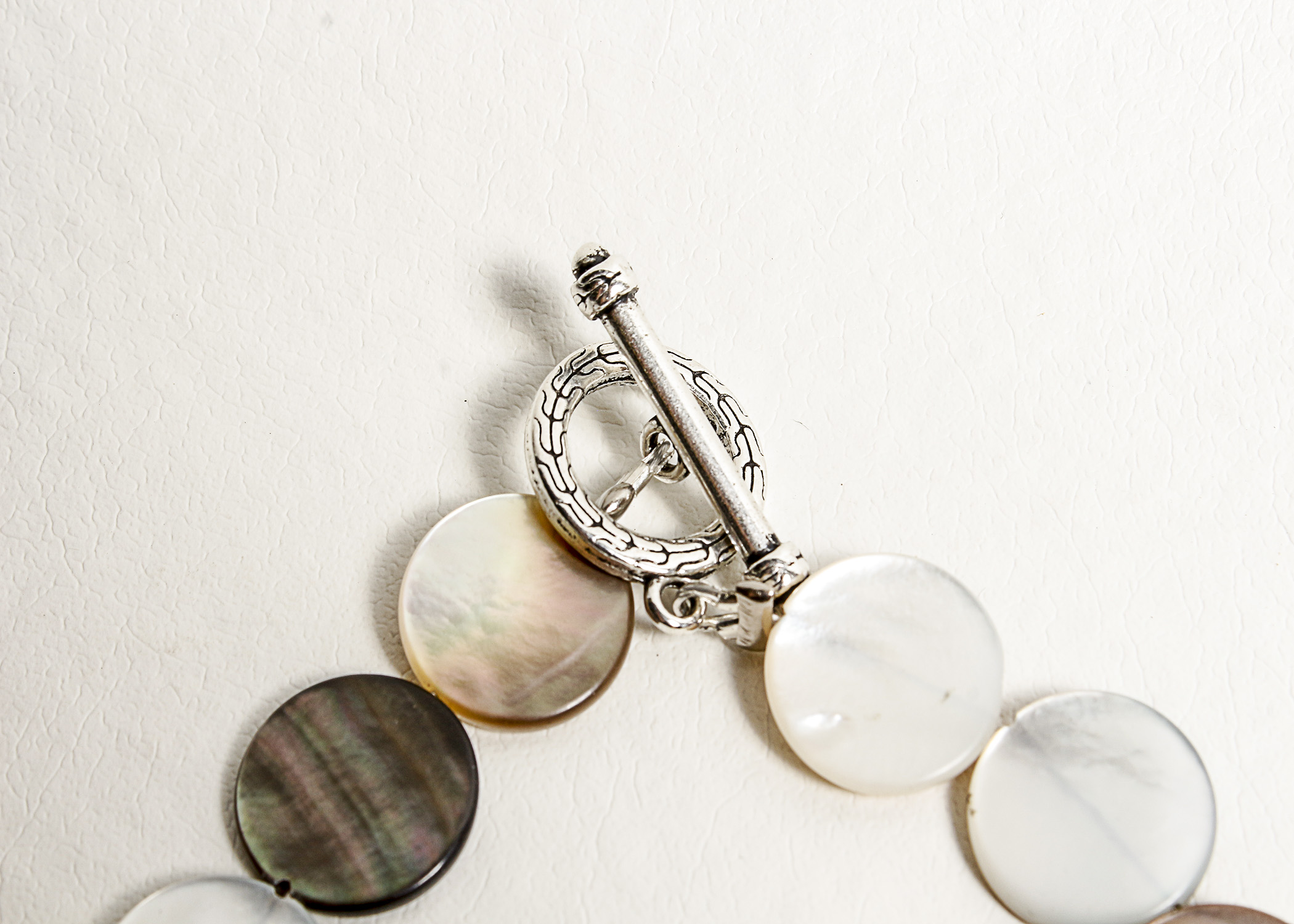 Mother of Pearl Flat Disc Necklace