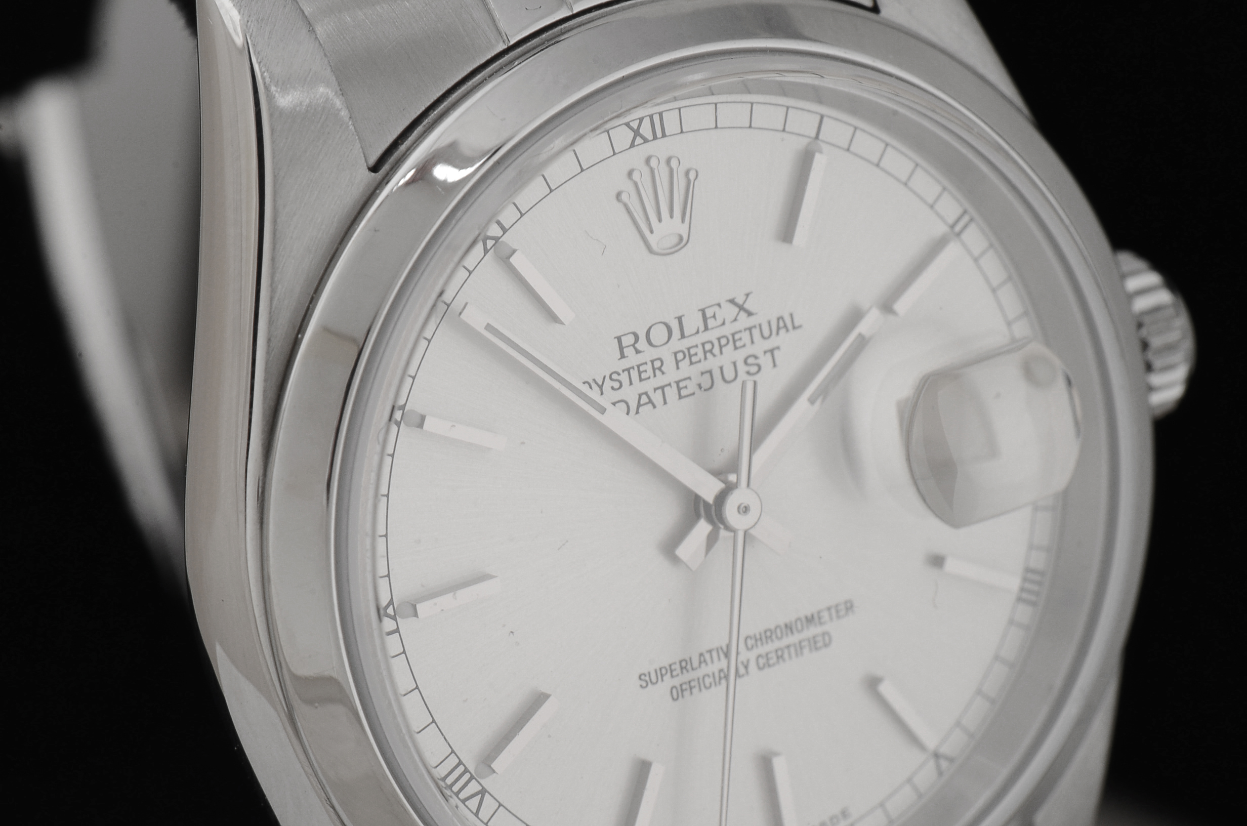 Men's Rolex Datejust Stainless Steel 16200 36mm Silver Index Jubilee Watch