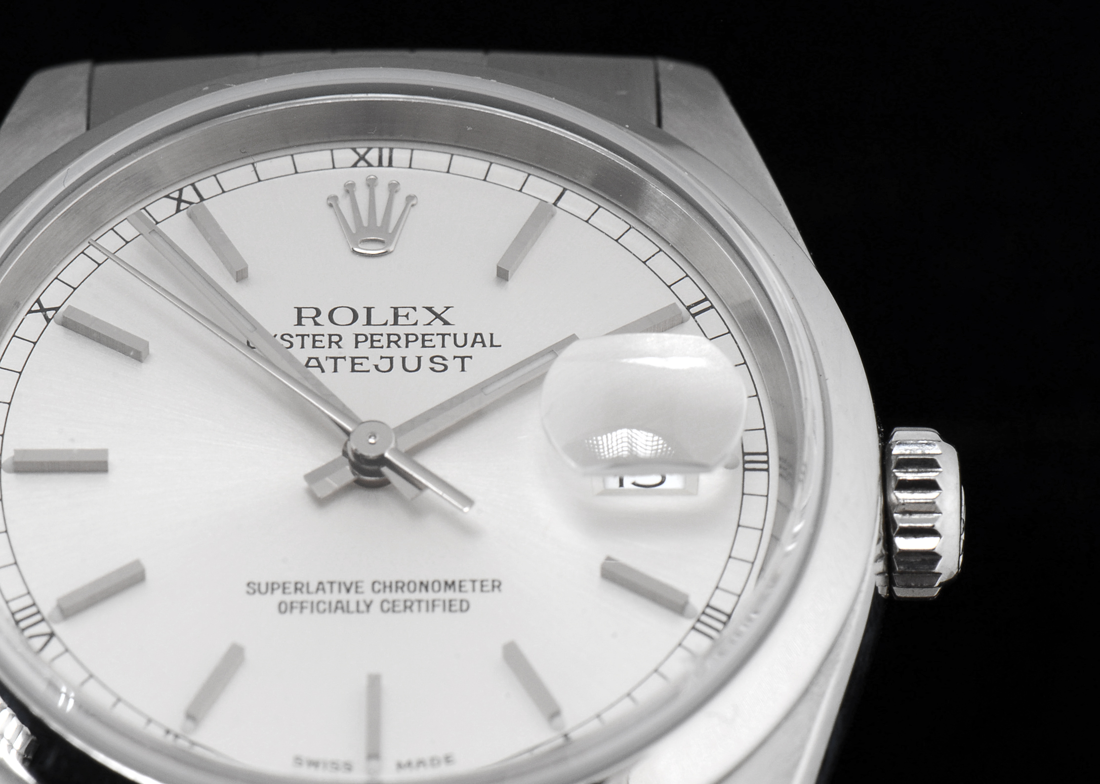 Men's Rolex Datejust Stainless Steel 16200 36mm Silver Index Jubilee Watch