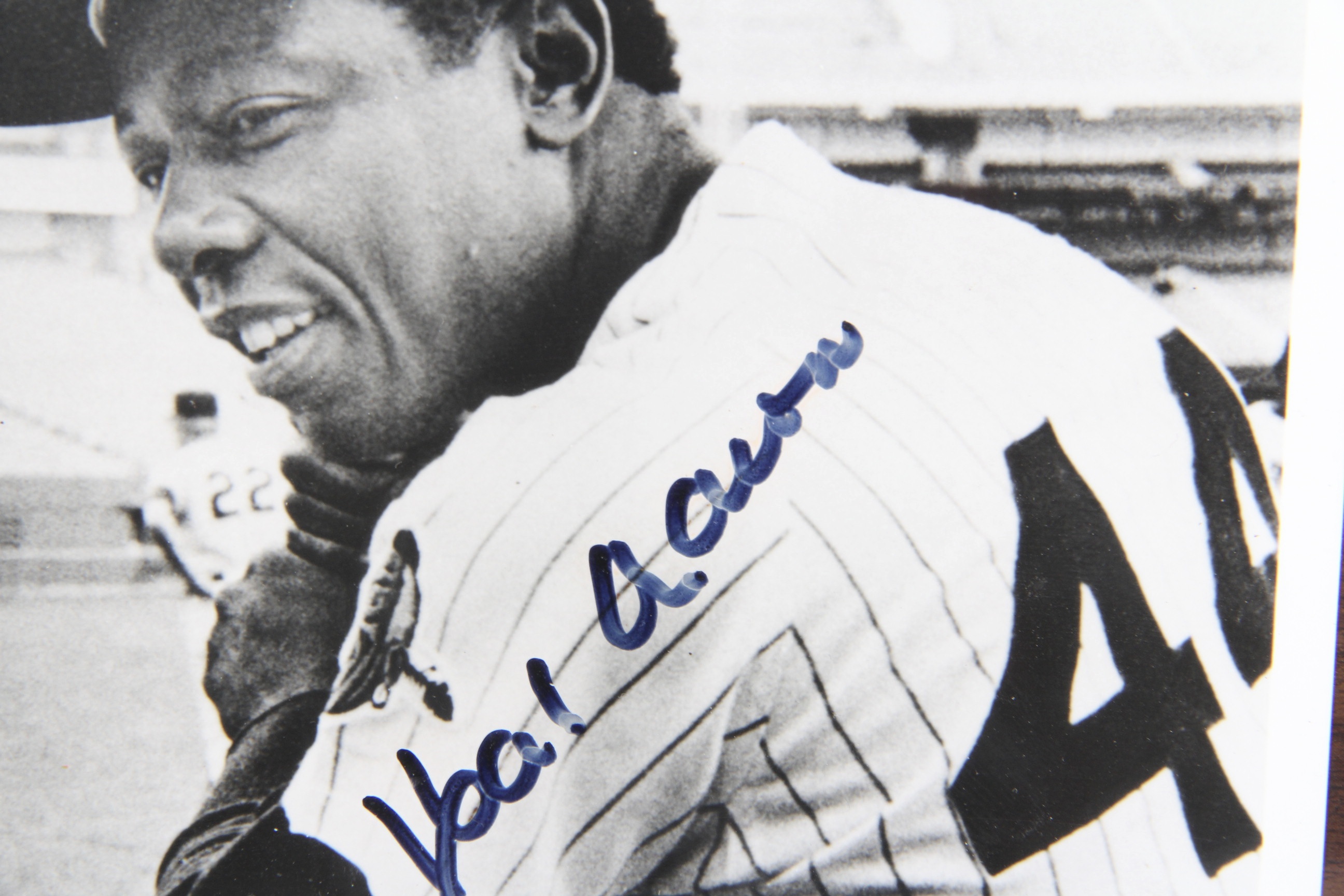 Willie Mays and Hank Aaron Signed Photograph Plaque