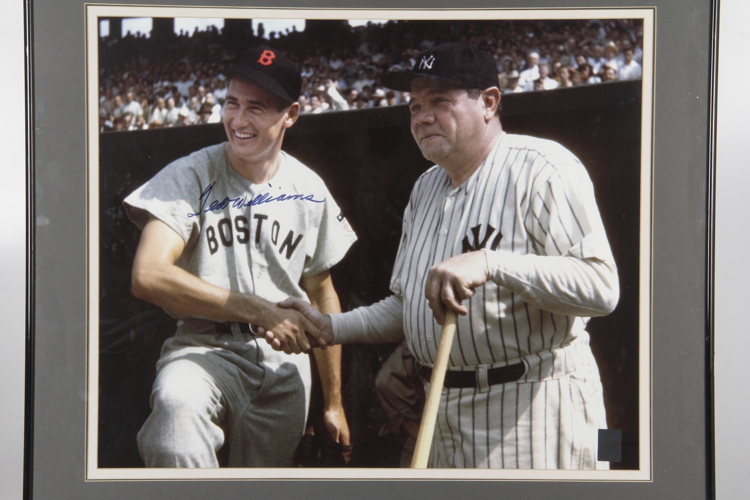 Ted Williams Signed Photograph Picturing Babe Ruth