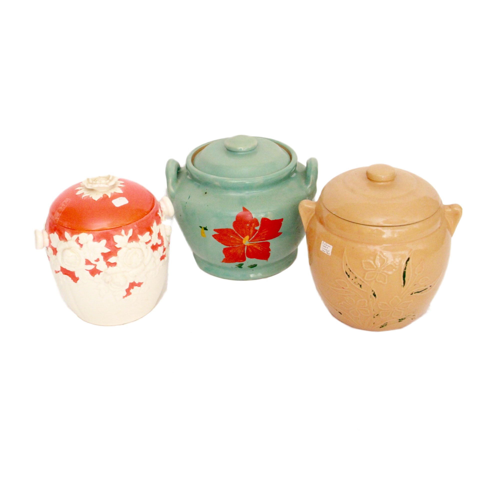 Vintage Floral Patterned Cookie Jars