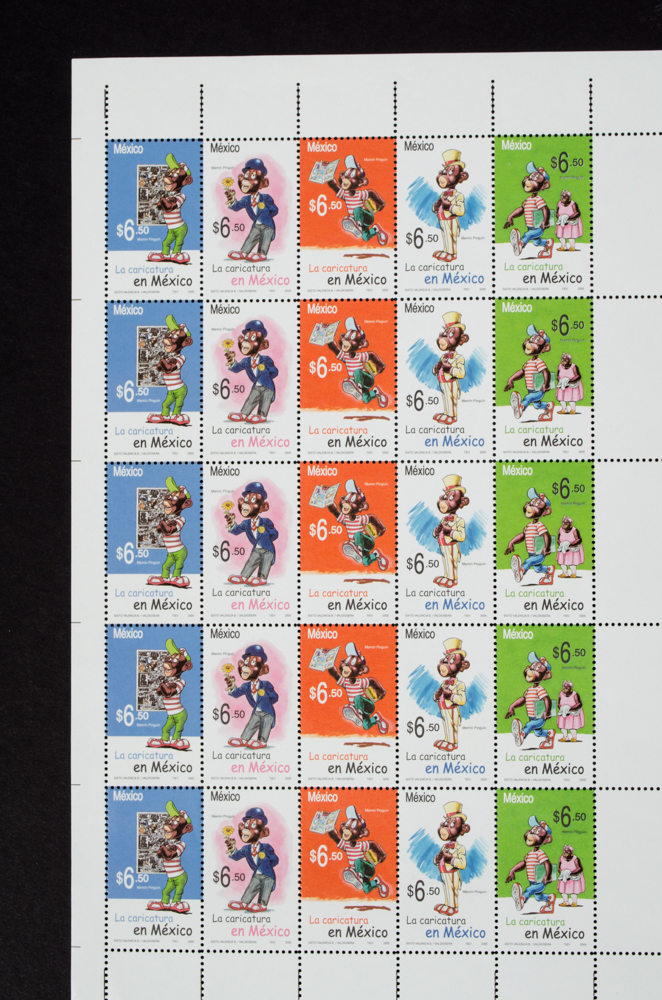 Memín Pinguín "La Caricatura en Mexico" Stamp Sheet