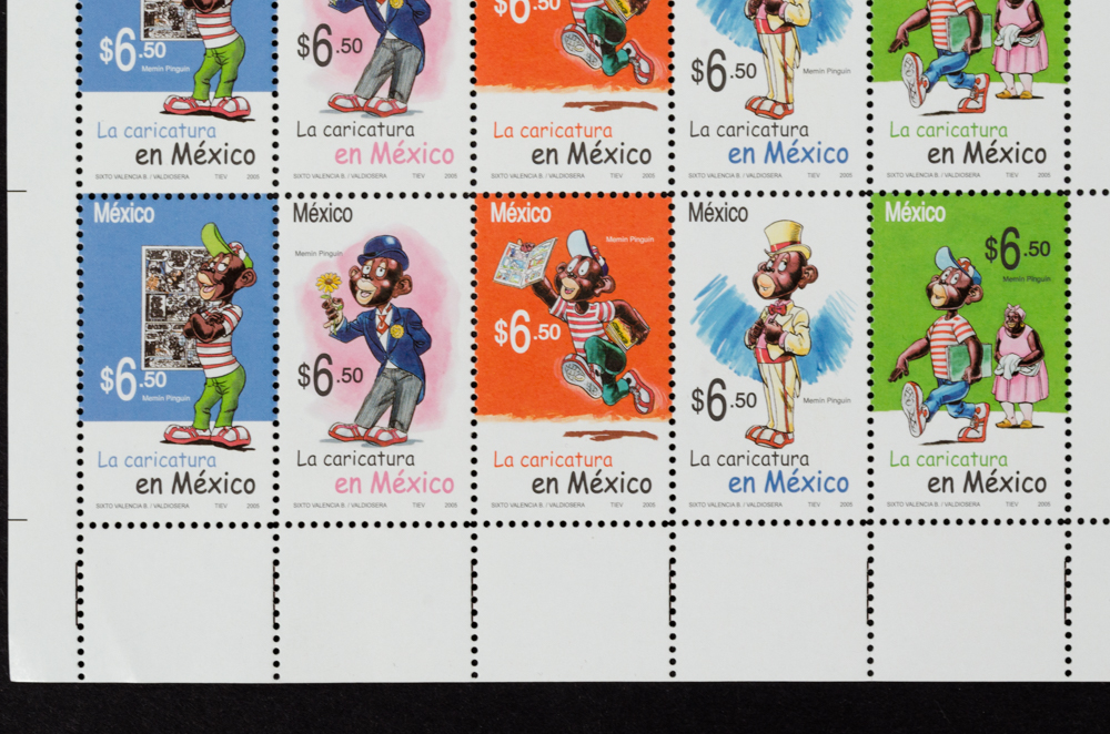 Memín Pinguín "La Caricatura en Mexico" Stamp Sheet