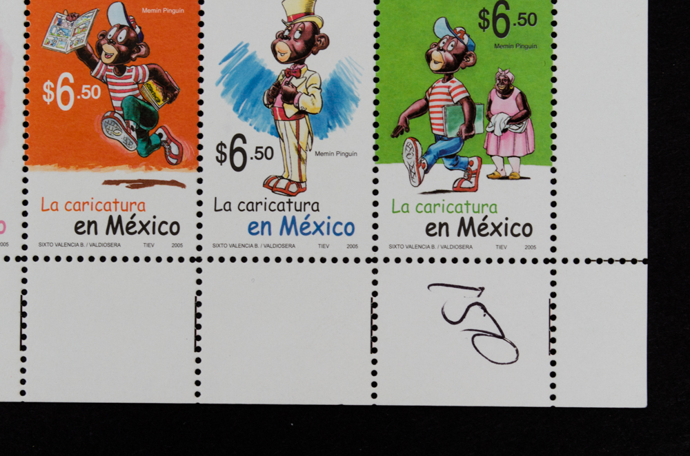 Memín Pinguín "La Caricatura en Mexico" Stamp Sheet