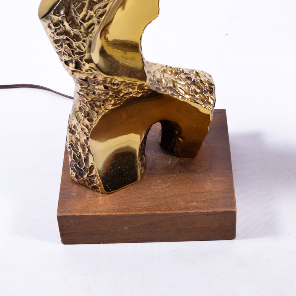 Pair of Gold-Tone Coral-Shaped Table Lamps