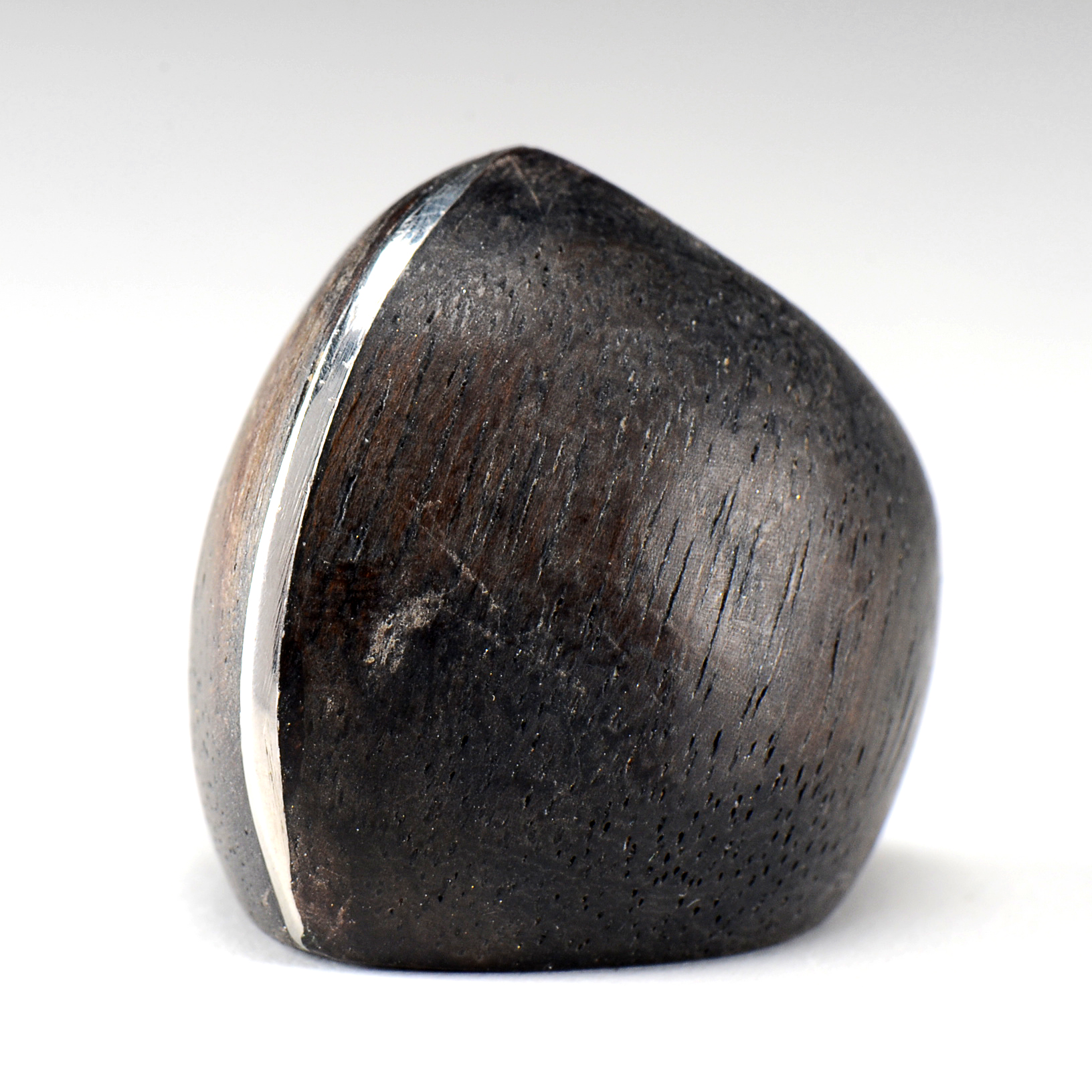 Handmade Wooden Ring with Silver Inlay