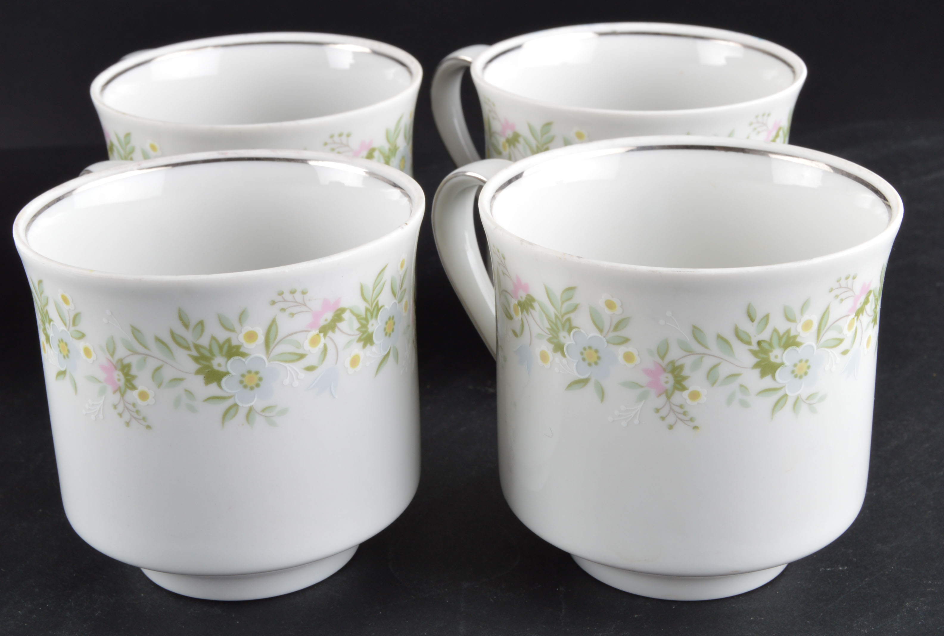 Set of Johann Haviland Floral Silver Trim China