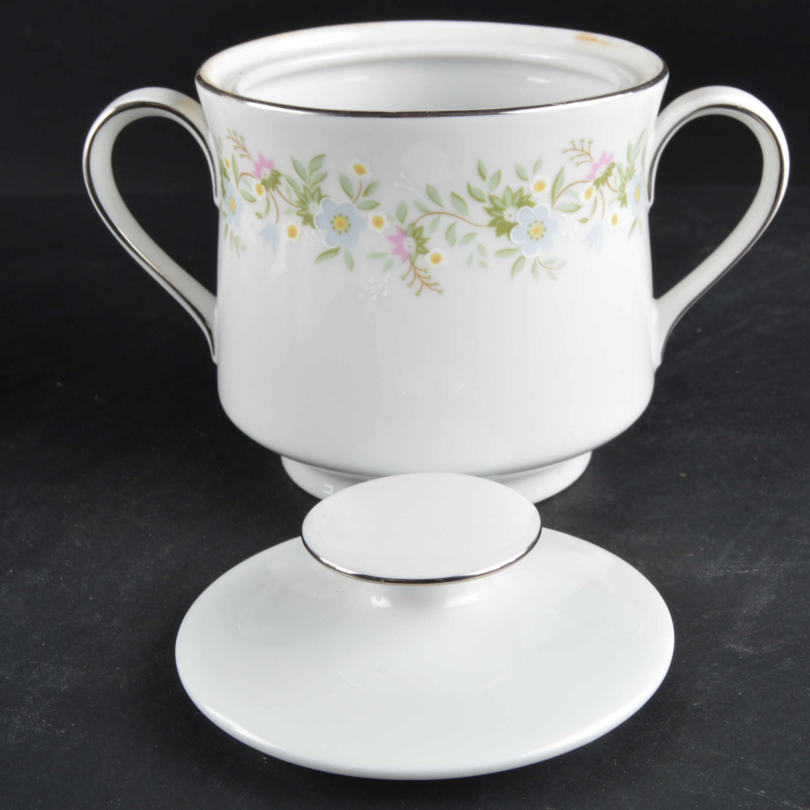 Set of Johann Haviland Floral Silver Trim China