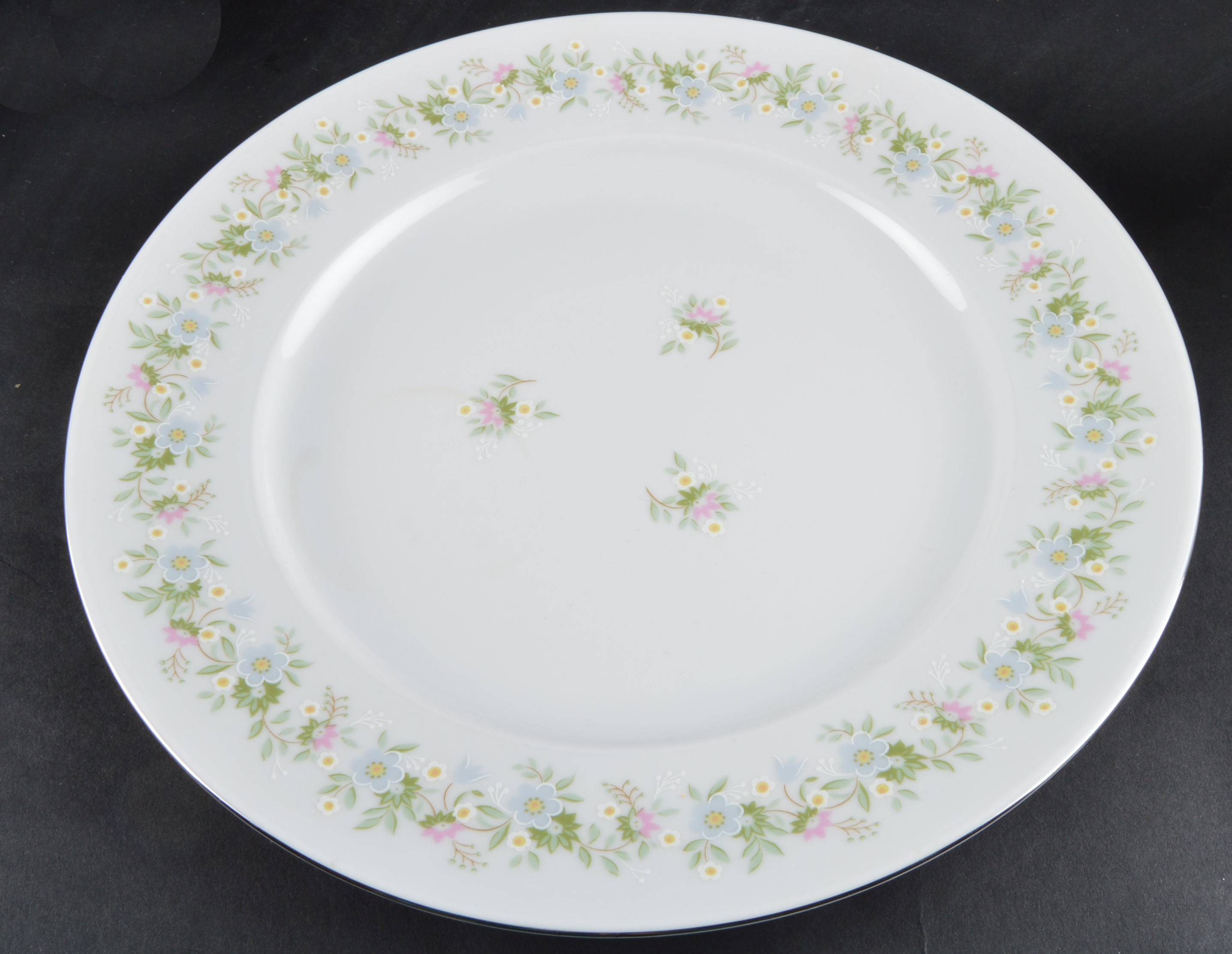 Set of Johann Haviland Floral Silver Trim China