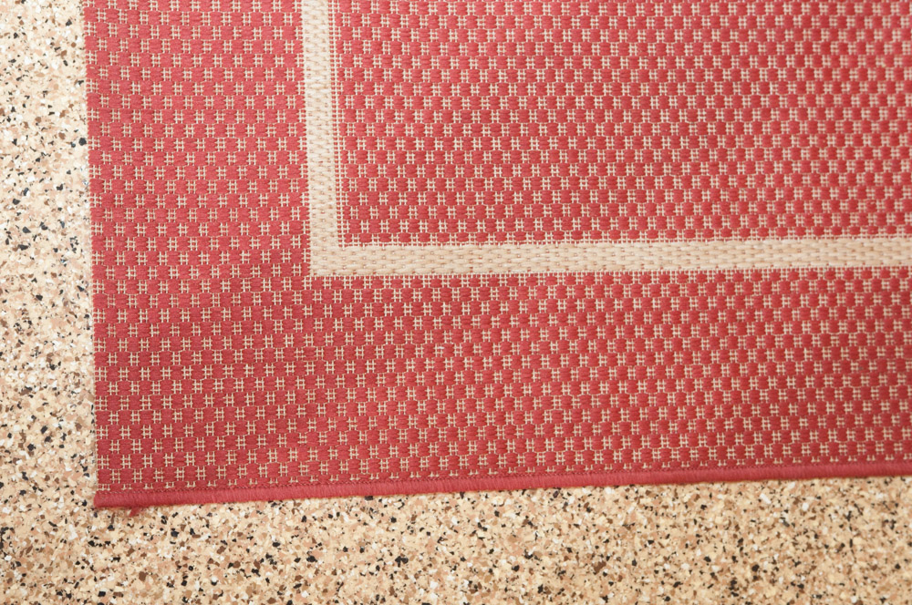 Contemporary Red Woven Indoor/Outdoor Area Rug