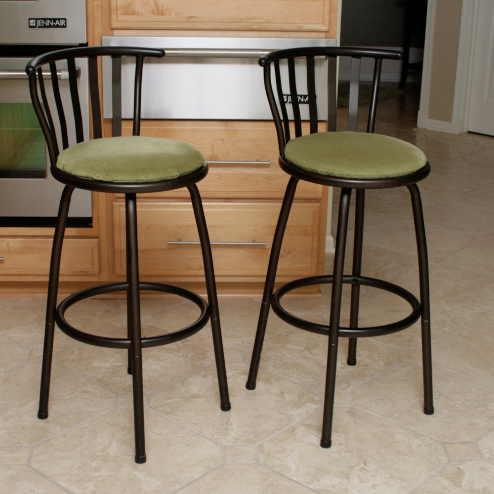 Pair of Cast Metal Contemporary Barstools