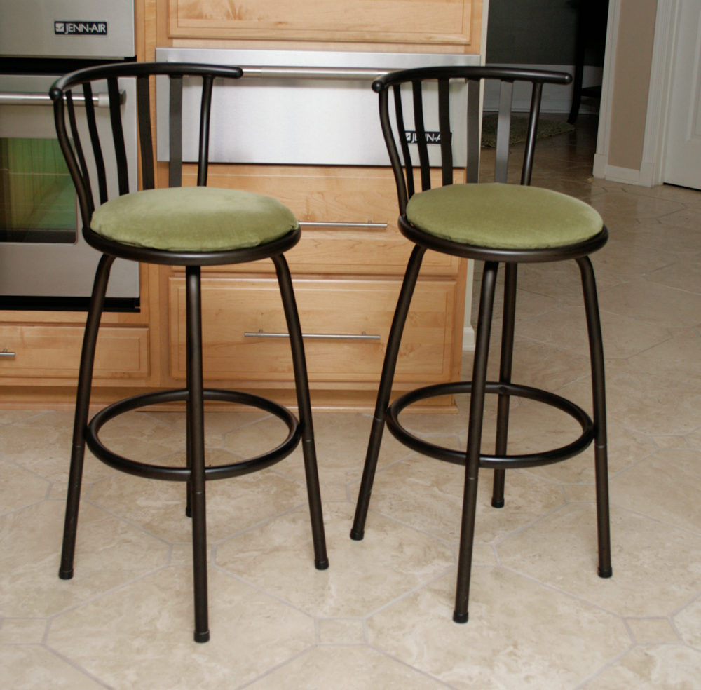 Pair of Cast Metal Contemporary Barstools