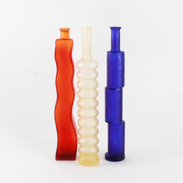 Set of Three Decorative Glass Vases