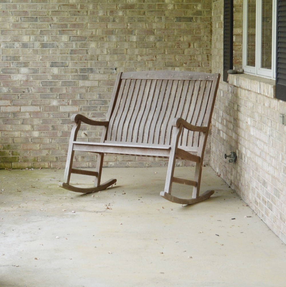 Teak Wood Bench Rocker