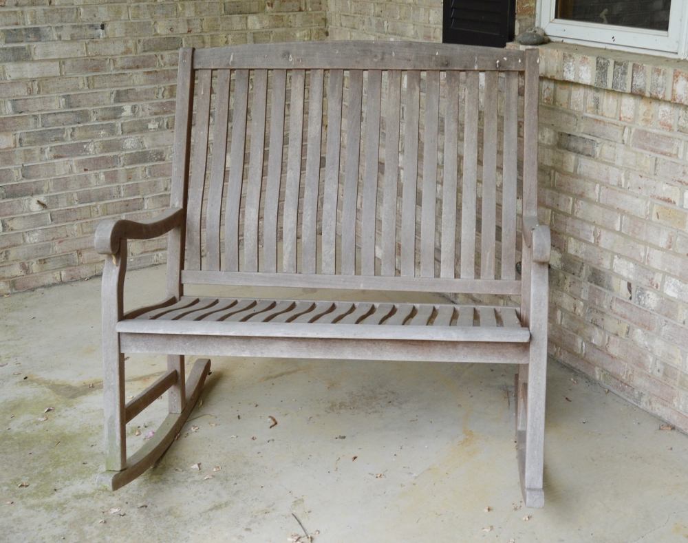 Teak Wood Bench Rocker