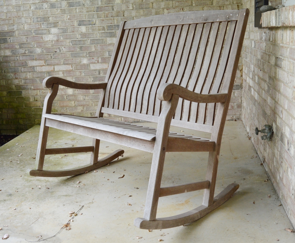 Teak Wood Bench Rocker