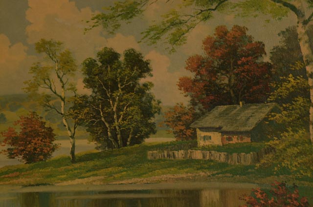 Pair of Offset Lithograph on Board Landscapes