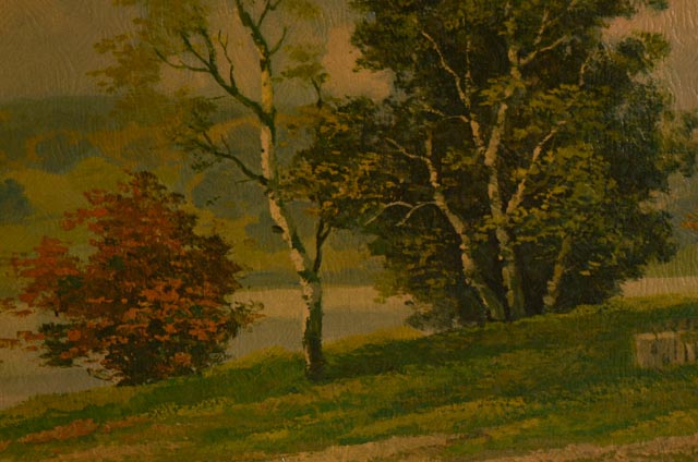 Pair of Offset Lithograph on Board Landscapes