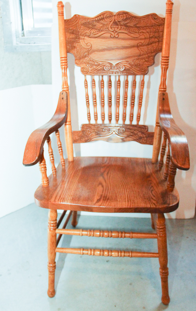 Ornate Pressed Wood Armchair
