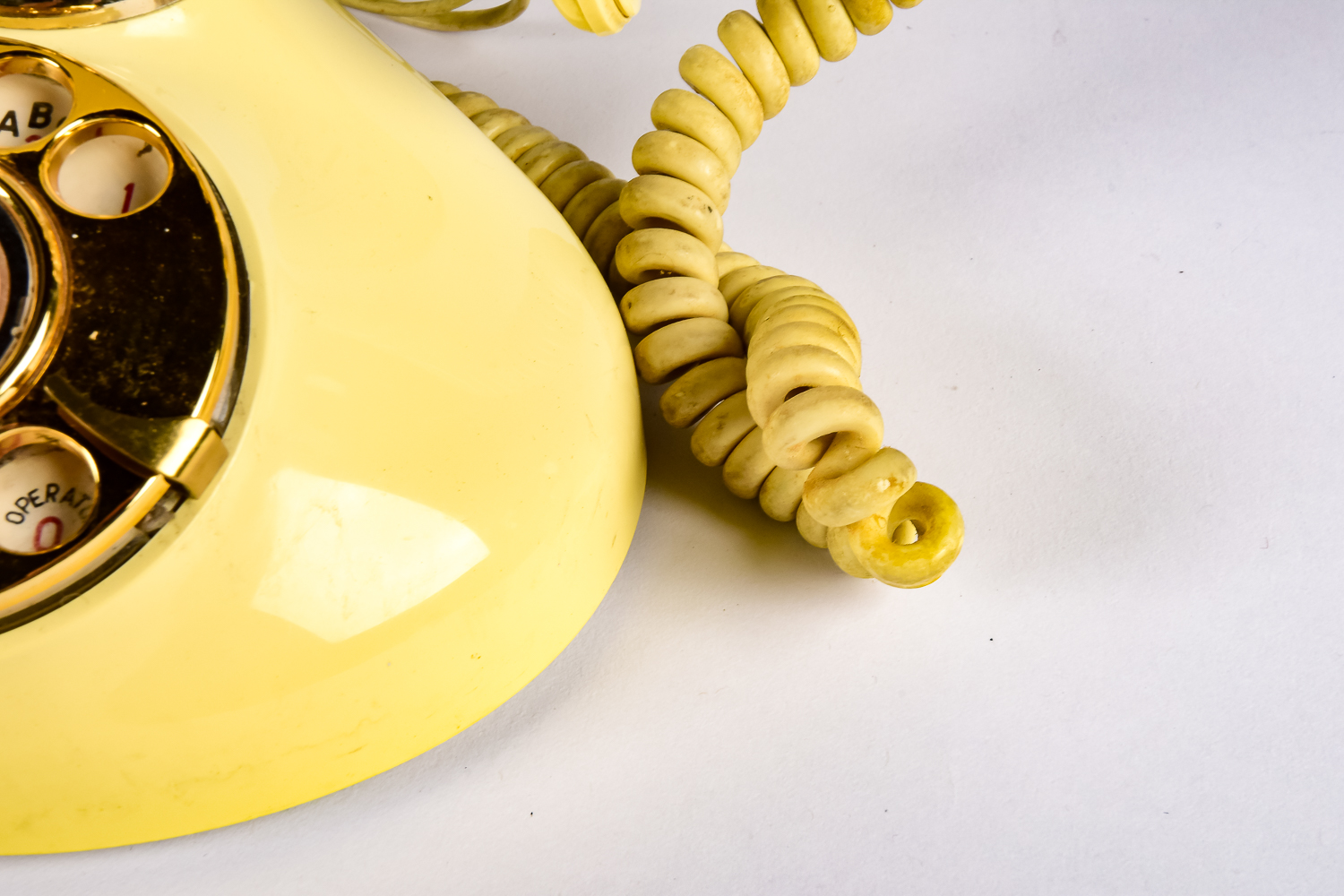 Vintage Yellow Rotary Dial Telephone