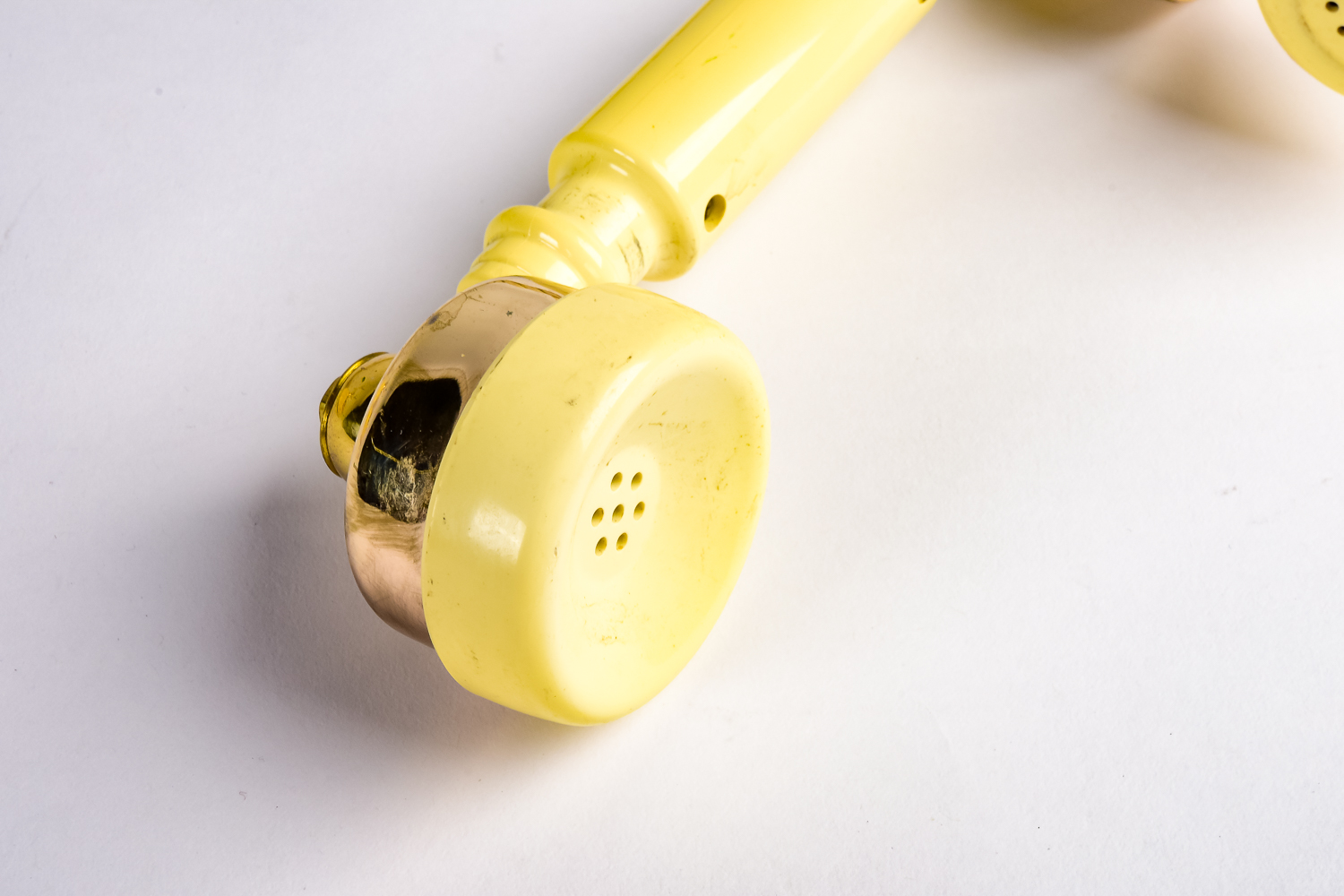Vintage Yellow Rotary Dial Telephone