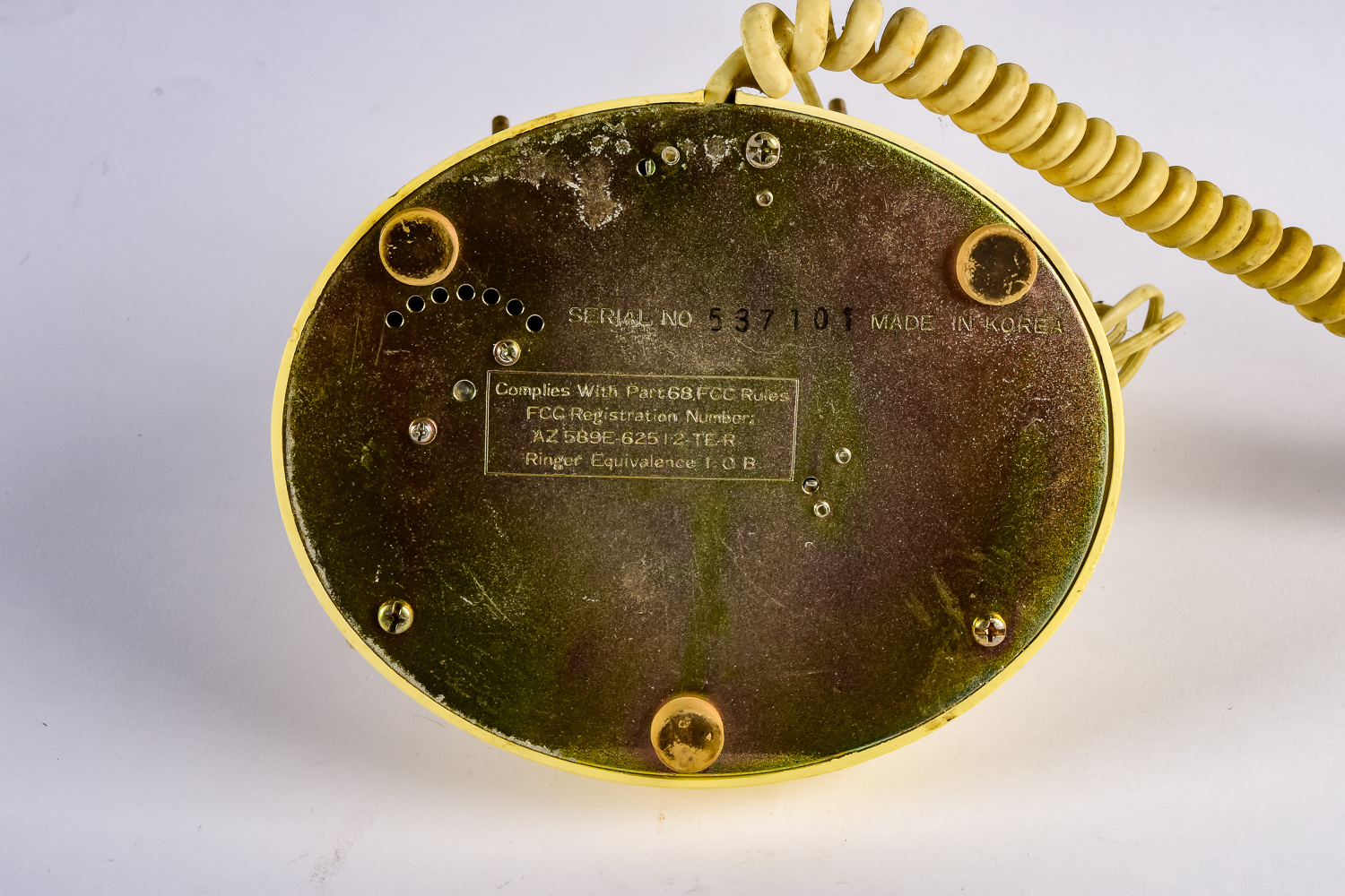 Vintage Yellow Rotary Dial Telephone