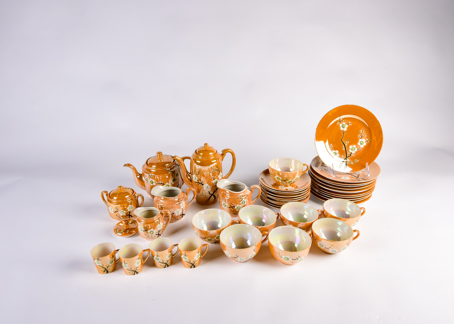 Japanese "Cherry Blossom" Gold Lustreware Collection