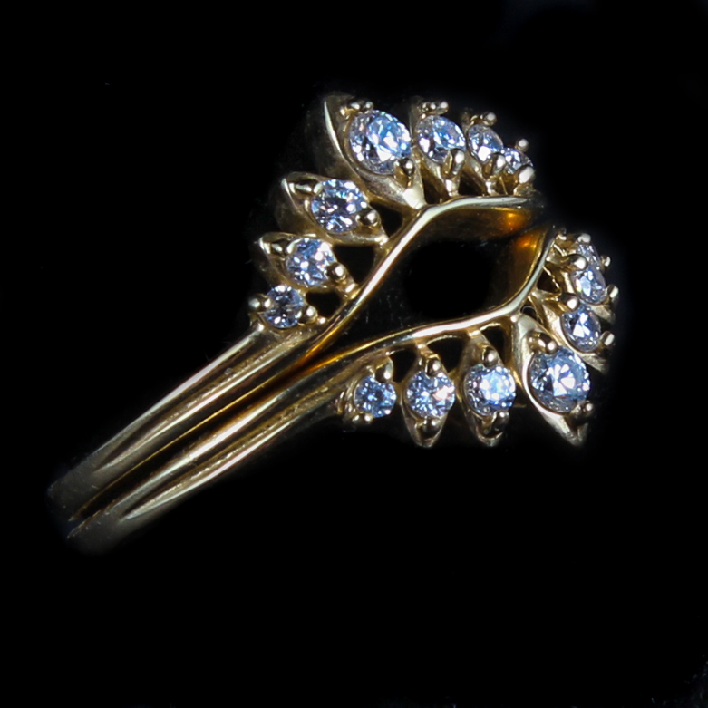 Pair Diamonique Gold Rings