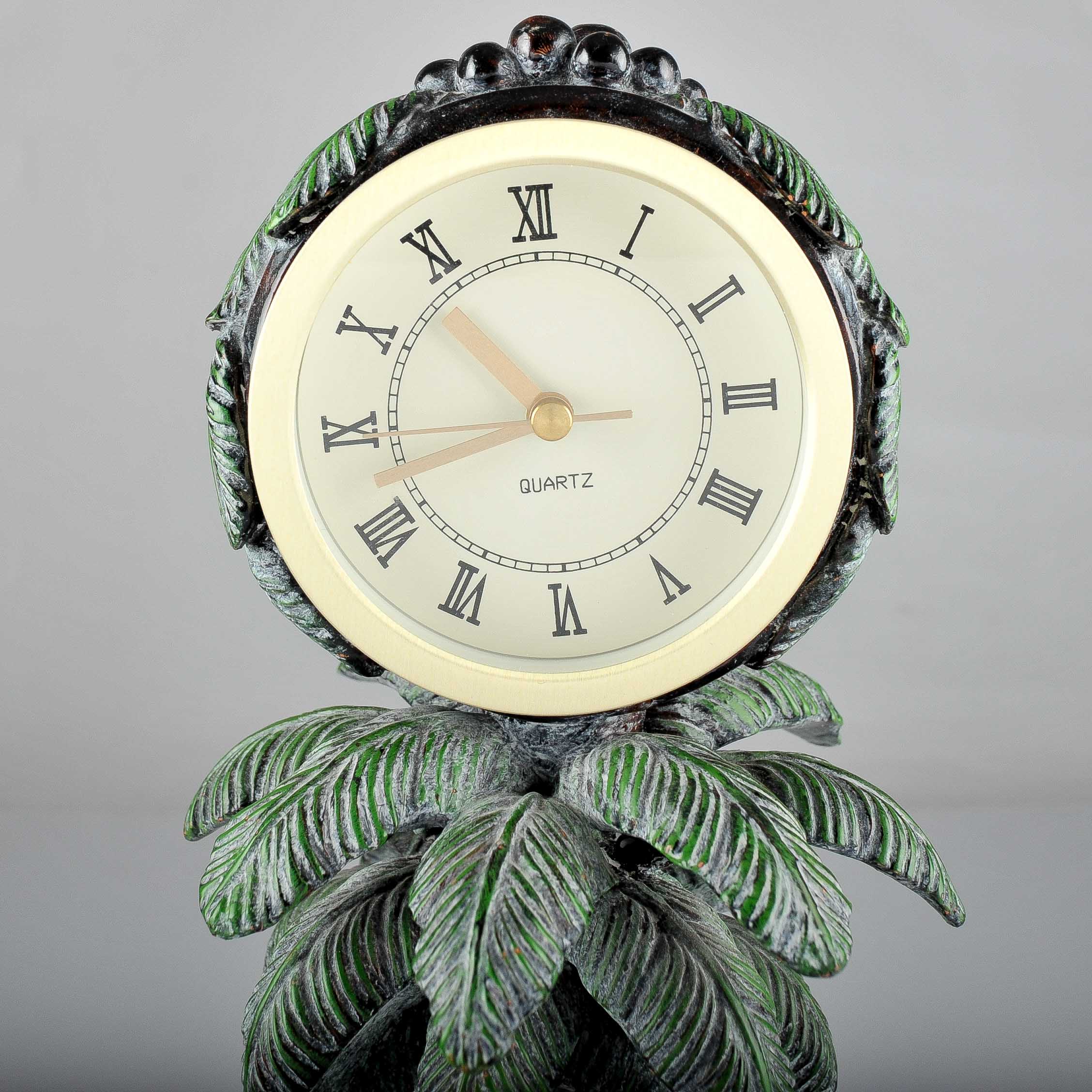 Carved Wooden Palm Tree Clock