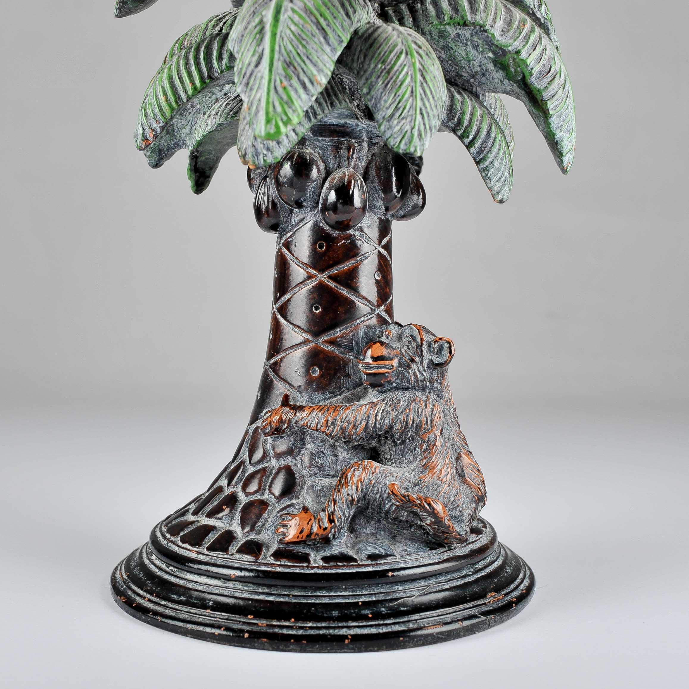 Carved Wooden Palm Tree Clock