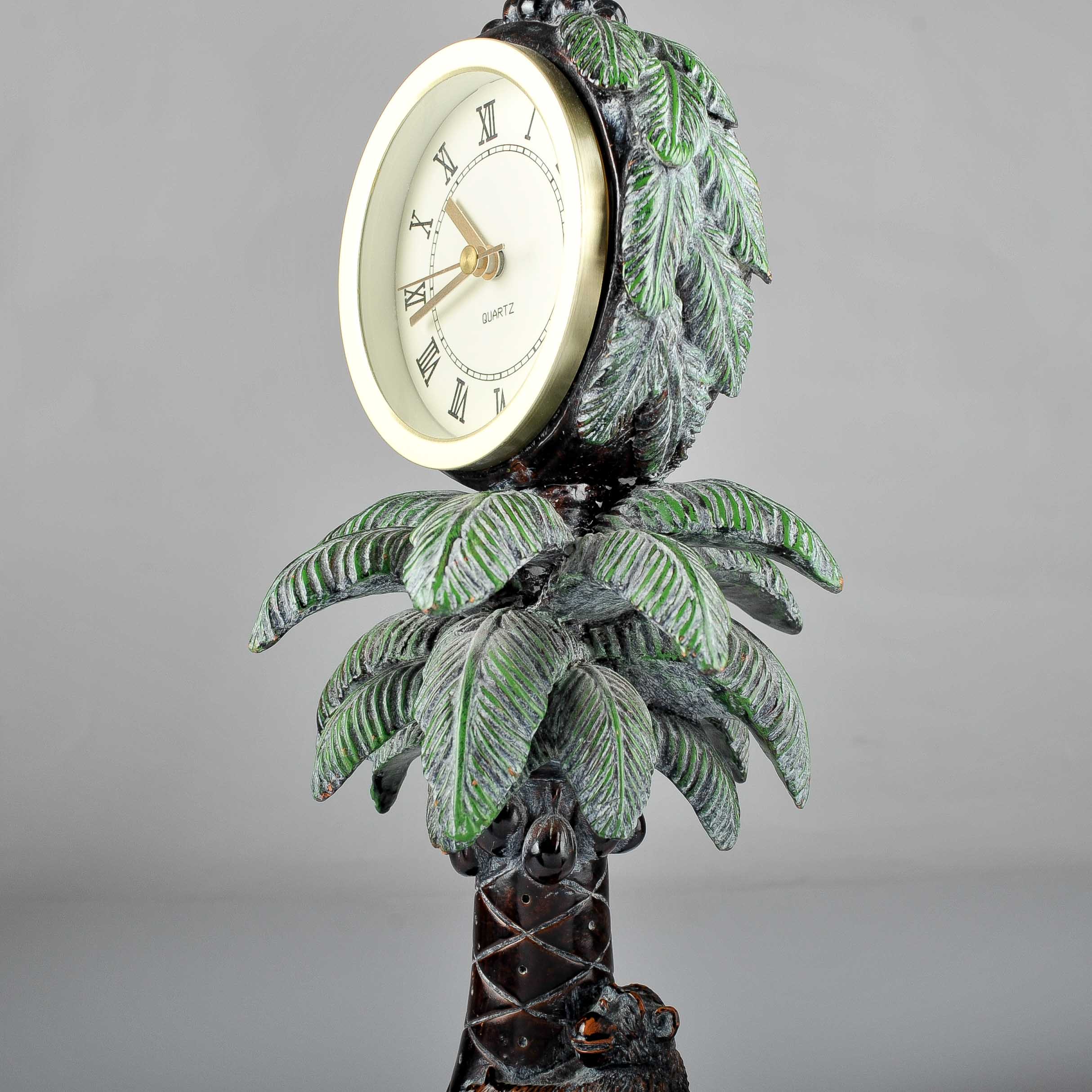 Carved Wooden Palm Tree Clock