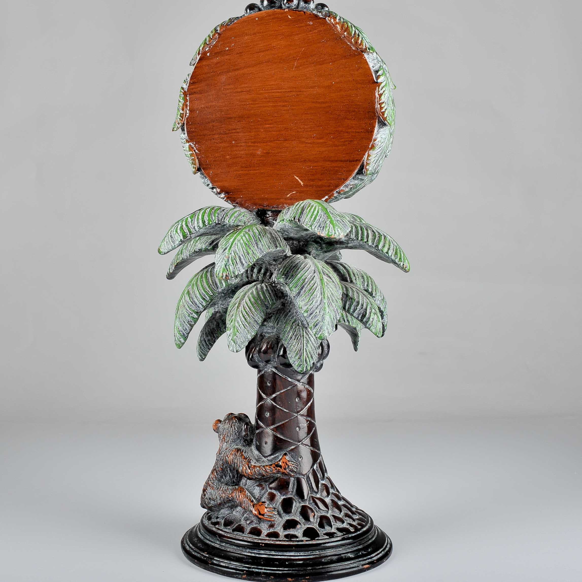 Carved Wooden Palm Tree Clock