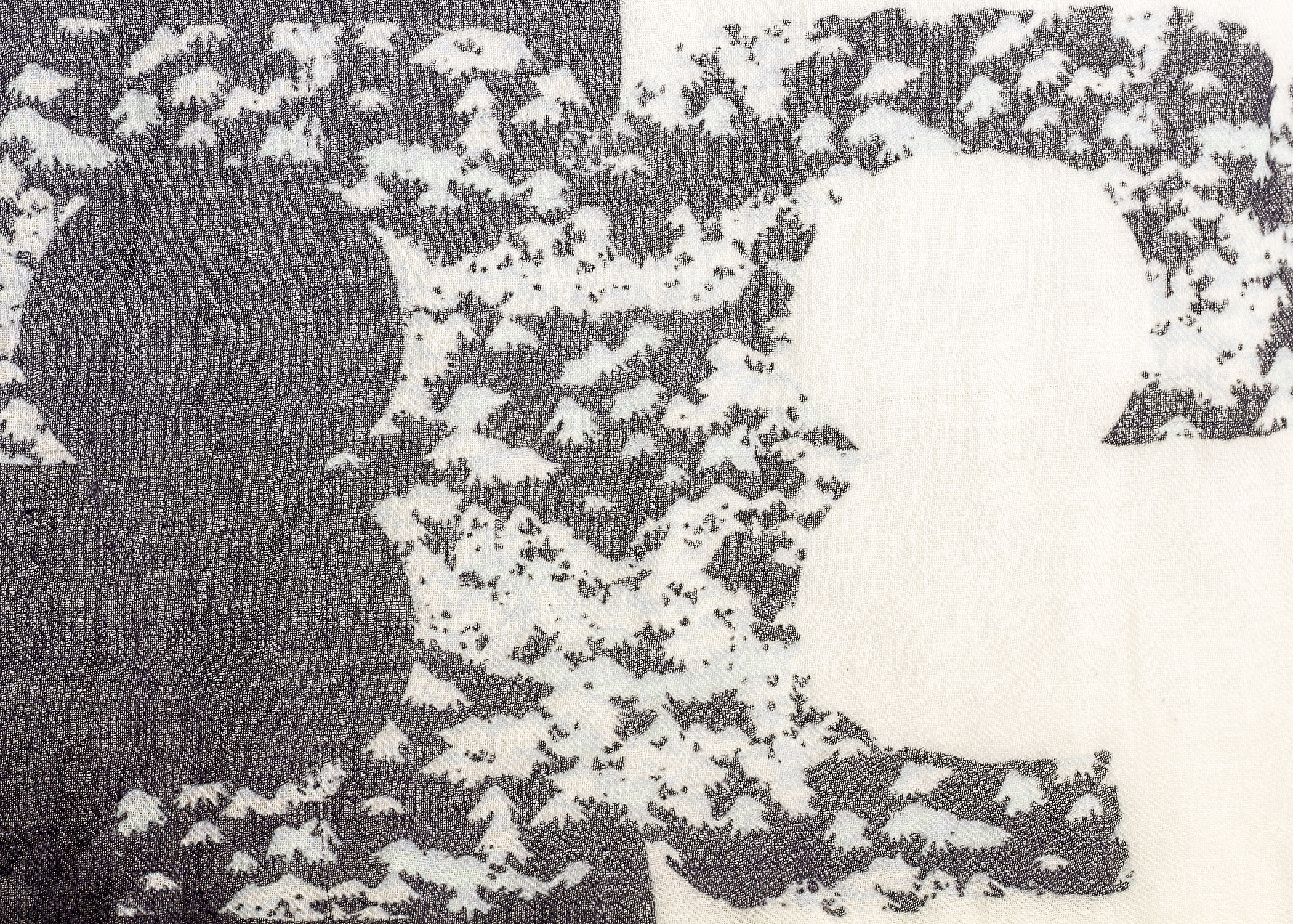 Blue and Grey Tory Burch Logo Scarf