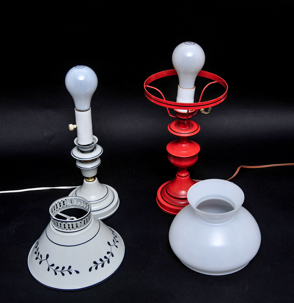 Pair of Vintage Metal Table Lamps