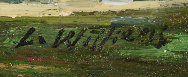 L. Williams Original Oil on Canvas Impressionist Beach Scene