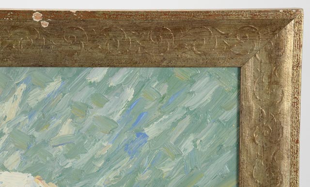 L. Williams Original Oil on Canvas Impressionist Beach Scene